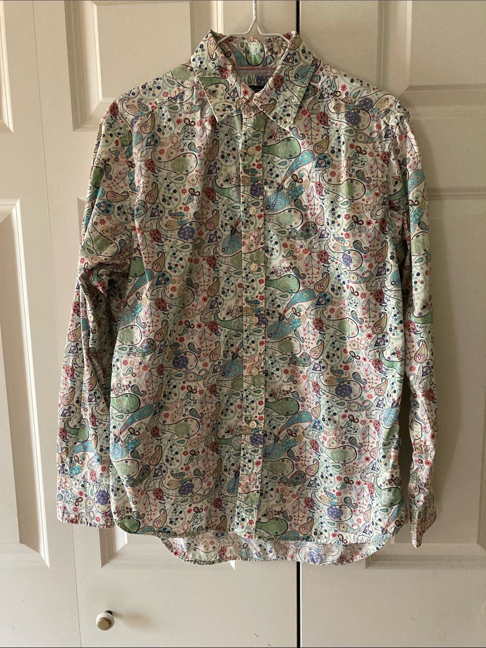 Robert Graham M Multicolor Paisley Floral Button Down Shirt Statement Print cuff